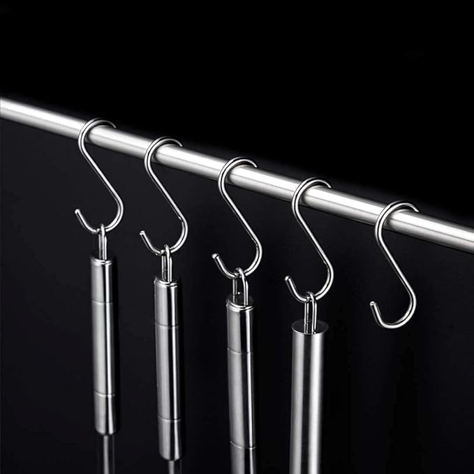 ARTOYS Stainless Steel S Hooks - Pack of 10, 3 Inches, 4mm Diameter, 50lbs Load Capacity - Electroplated Surface