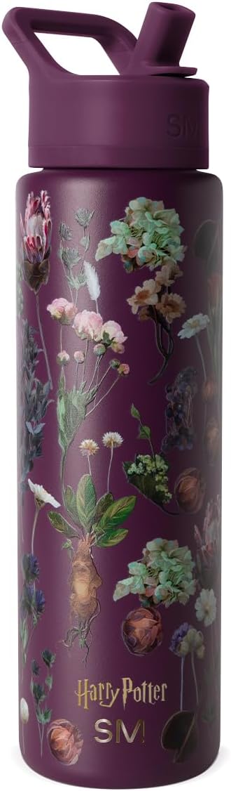 Simple Modern Summit Water Bottle with Straw Lid | Harry Potter 30oz Leak Proof Stainless Steel Insulated Cup | Gifts for Her Him | Harry Potter Herbology