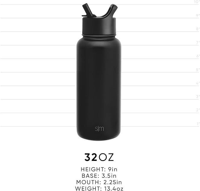Simple Modern Disney Three Little PigsWater Bottle with Straw Lid Vacuum Insulated Stainless Steel Metal Thermos | Gifts for Women Men Reusable Leak Proof Flask | Summit Collection | 32oz