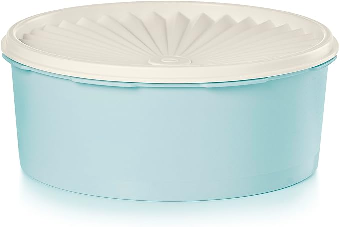 Tupperware Heritage Collection 7.6 Cup Cookie Canister, Vintage Blue Color, Dishwasher Safe and BPA Free Container (1.8 L)