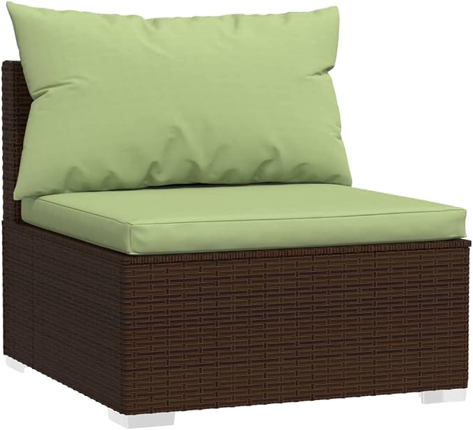 Garden Lounge Set Brown PE Rattan Outdoor Corner Sofa Modular Patio Furniture - Image 4