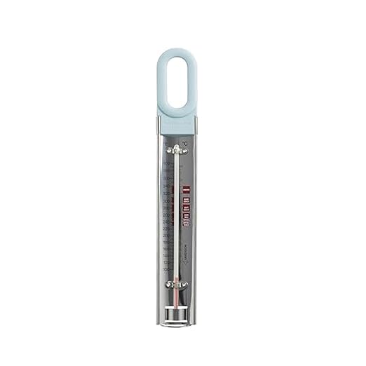 KitchenAid KQ907MW Curved Candy, Deep Fry and Craft Thermometer, Adjustable Silicone Coated Pan Clip, Mineral Water Handle