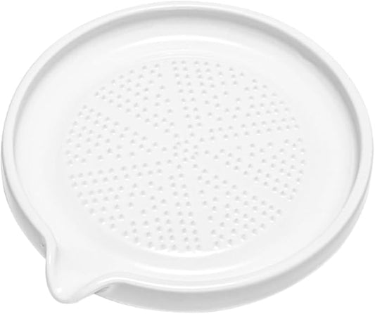 5" Ceramic Grater for Ginger Garlic, Ceramic Grinder Plate, Multi-Purpose Non-Slip Zester for Cheese, Citrus, Chocolate & Spices, Rust-Proof & Dishwasher Safe, Medium-Fine Grater Surface