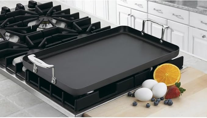 Cuisinart Double Burner Griddle, Chef's Classic Nonstick Hard Anodized, Stainless Steel, 655-35 13-Inch x 20-Inch