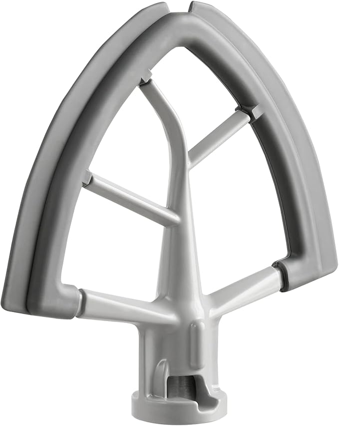 Flex Edge Beater for KitchenAid Tilt-Head Stand Mixer, 4.5-5 Quart Flat Beater Paddle with Flexible Silicone Edges Bowl Scraper, Grey