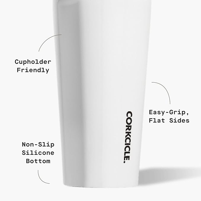 Corkcicle Classic Tumbler - Keeps Drinks Cold for 9 Hours & Hot for 3 - Triple-Insulated Stainless Steel - Holiday Tumbler Gift - 16 oz - Gloss White