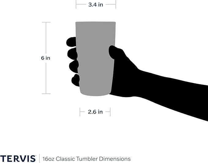 Tervis Clear & Colorful Tabletop Made in USA Double Walled Insulated Tumbler Travel Cup Keeps Drinks Cold & Hot, 16oz - 4pk, River Rock