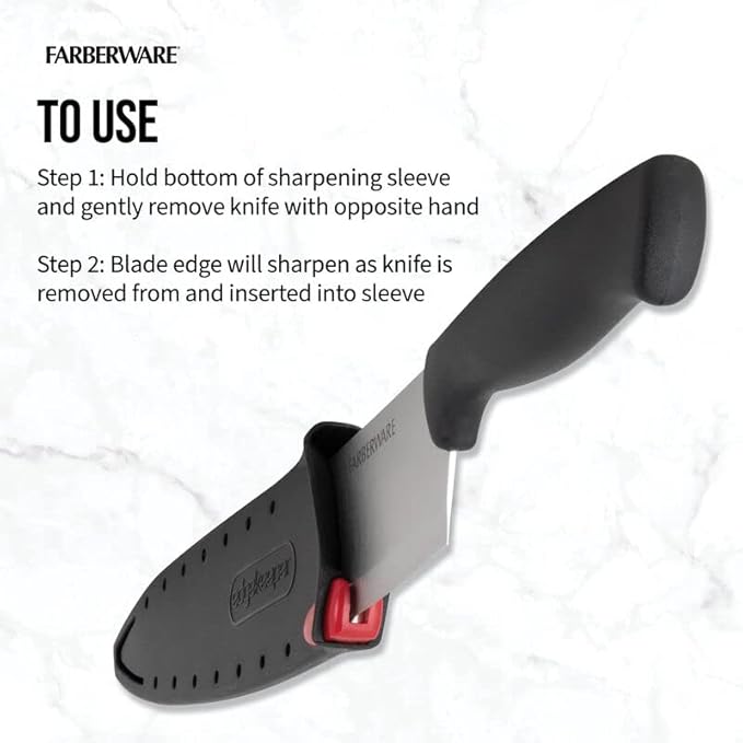 Farberware EdgeKeeper Chef's Knife, 8-inch, Black