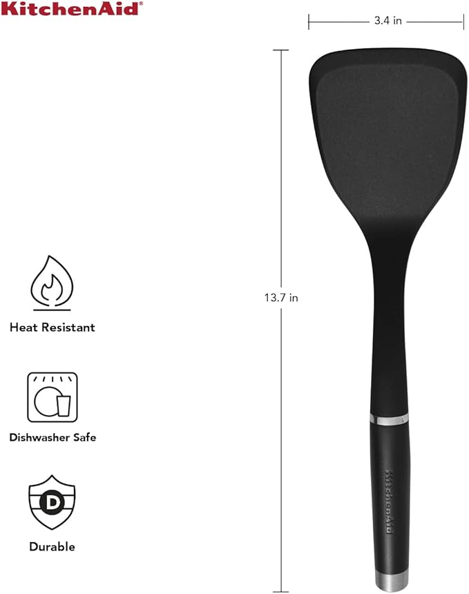 KitchenAid - KO001OHOBA KitchenAid Gourmet Large Solid Turner, one size, Matte Black