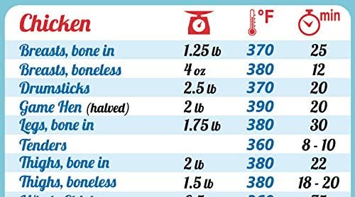 Must-Have Air Fryer Accessories Air Fryer Cooking Times All-In-One Magnet Accurate Perfect Instant Guide Big Text Easy To Read Healthy Handy Quick Cheat Sheet Chart 8”x11” Kitchen Gift Recipe Cookbook