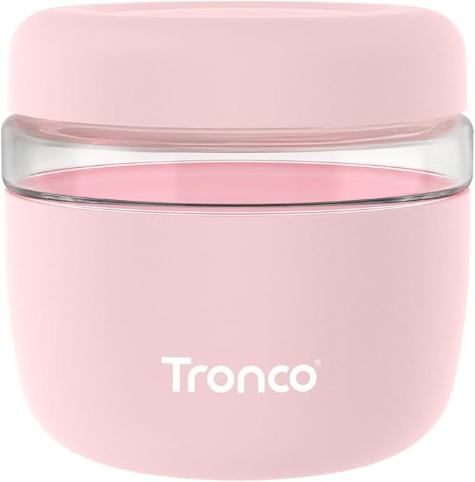 Tronco 24 oz Glass Food Storage Containers with Lids, Airtight, Leak & Spill Proof Glass Lunch Bowls for Meal Prep, Salad, Yogurt, Soup & Stew, Microwave & Dishwasher Safe, BPA-Free, Set of 1