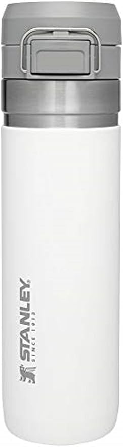 Stanley Quick Flip GO Water Bottle 24 oz | Push Button Lid | Leakproof and Packable for Travel and Sports | Insulated Stainless Steel | BPA-Free | Polar