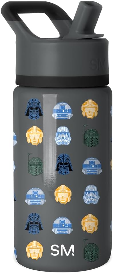 Simple Modern Kids Summit Water Bottle with Straw Lid | Star Wars 14oz Stainless Steel Cup Insulated Tumbler for Boys, School | Star Wars Helmets