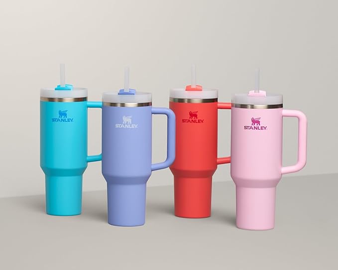 STANLEY Quencher H2.0 Tumbler with Handle and Straw 40 oz | Flowstate 3-Position Lid | Cup Holder Compatible for Travel | Insulated Stainless Steel Cup | BPA-Free | Hydrangea