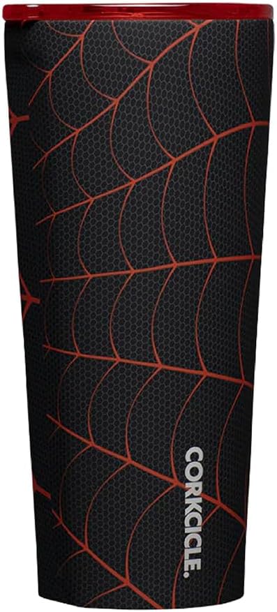 Corkcicle Marvel Tumbler - Insulated Stainless Steel Travel Cup - Cold & Hot Drinks - Reusable - Durable - Spill Proof Lid - Non-Slip Silicone Base - Easy Grip - BPA Free - 24 oz - Miles Morales