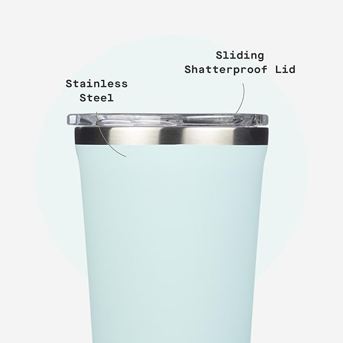 Corkcicle Classic Tumbler - Keeps Drinks Hot for 3 Hours - Triple-Insulated Stainless Steel - Cupholder Friendly - Holiday Mug Gift - Great for Gifting Warmth - 24 oz - Gloss Powder Blue