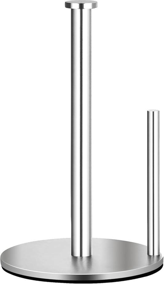 Paper Towel Holder Countertop, OBODING, Stainless Steel Kitchen Paper Towel Holder Stand for Kitchen Organization, Stainless Steel Paper Towel Holders for Standard and Large Rolls (Silver)
