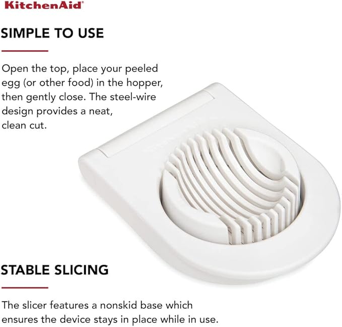 KitchenAid Classic Egg Slicer with Stainless Steel Wires, 9 Inch, White