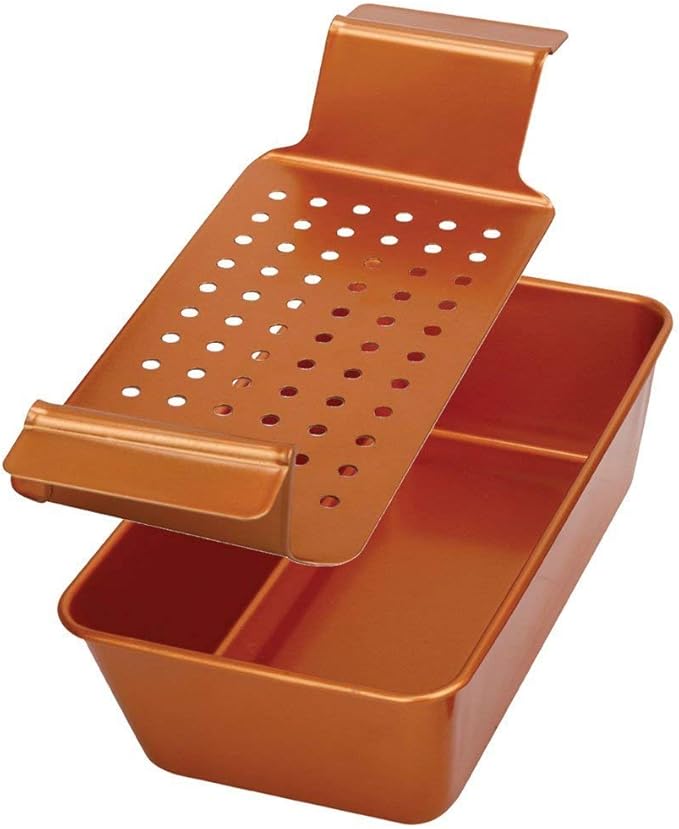 Volar Non-Stick Meatloaf Pan 2-Piece Healthy Meatloaf Pan Set Copper Coating With Removable Tray Drains Grease