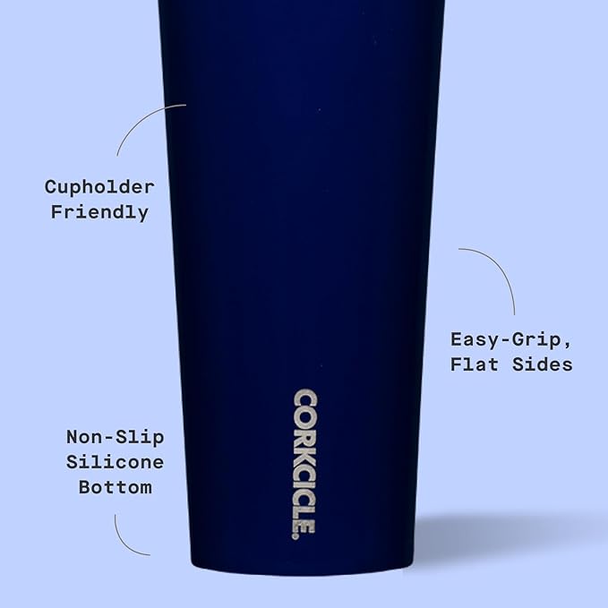 Corkcicle Classic Tumbler - Keeps Drinks Cold for 9 Hours & Hot for 3 - Triple-Insulated Stainless Steel - Holiday Tumbler Gift - 24 oz - Gloss Midnight Navy