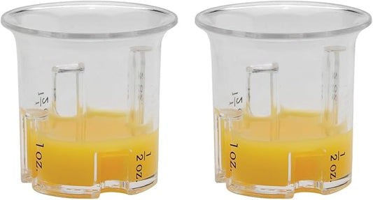 HIC Kitchen E-Z 4-Step Multi Measure Bar Cocktail Jigger, 0.5-Ounce to 2-Ounces, Set of 2