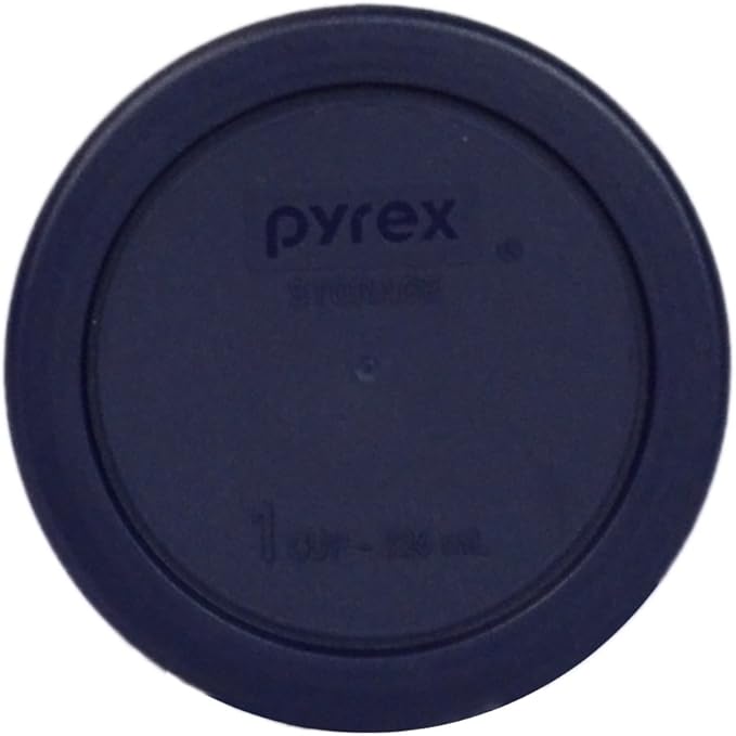 Pyrex 7202-PC 1-Cup Dark Blue Food Storage Replacement Lid (6-Pack) - Made in USA