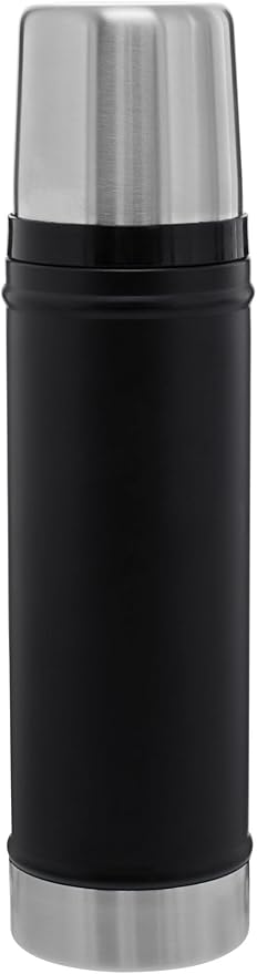 Stanley Classic Legendary Vacuum Bottle 20 oz | Wide Mouth with Leakproof Cup Lid | Keep Drinks Hot or Cold | Packable for Travel | Insulated Stainless Steel Thermal Bottle | BPA-Free | Matte Black
