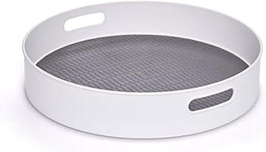 Copco Under-Sink Pantry and Cabinet Organizer, 18-Inch, Revolving Storage Solution, White and Gray