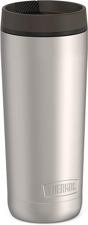 THERMOS ALTA SERIES Stainless Steel Tumbler 18 Ounce, Matte Steel/Espresso Black