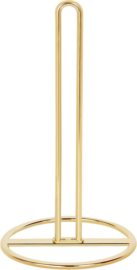 Gold Paper Towel Holder Countertop, OBODING, Kitchen Paper Towel Stand Holder for Kitchen Organization and Storage, Paper Towel Holders for Standard and Large Size Rolls (Gold)