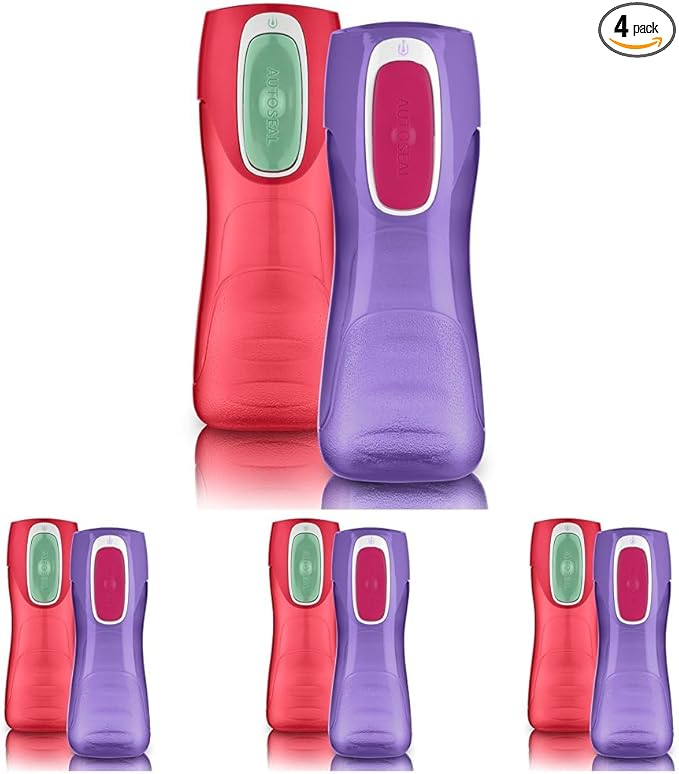 Contigo AUTOSEAL Trekker Kids Water Bottles, 14 oz., Sprinkles and Wink (Pack of 8)