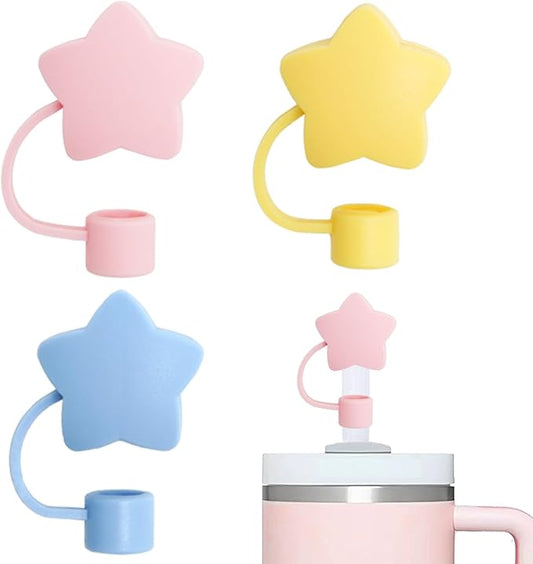 Straw Covers Cap Toppers Compatible with Stanley 30&40 oz Tumbler Cups,Reusable Cute Silicone Straws Tips Lids Protectors for 0.4 in/10mm Stanleys Cup Accessories(3 PCS)