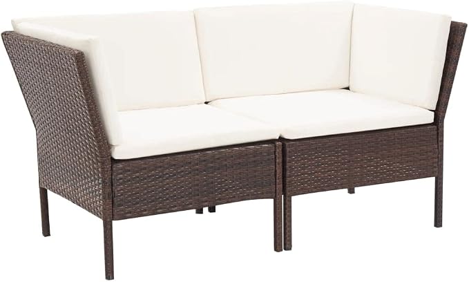6 Piece Garden Lounge Set, Contemporary Outdoor Patio Furniture Sectional - Image 3