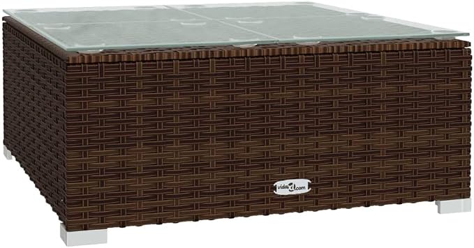 9 Piece Garden Lounge Set, Modular Brown Poly Rattan Outdoor Patio Furniture - Image 5