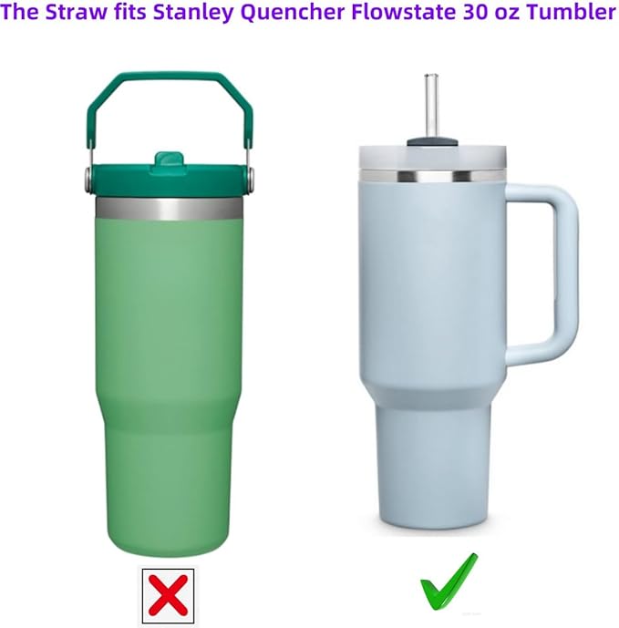 Replacement Straw for Stanley 30 oz Tumbler | 10.4 inch Reusable Straw Compatible with Stanley Travel Quencher | 6 Pack BPA Free Reusable Straws W/1 Cleaning Brush | Tritan,Drinking Accessories, Clear