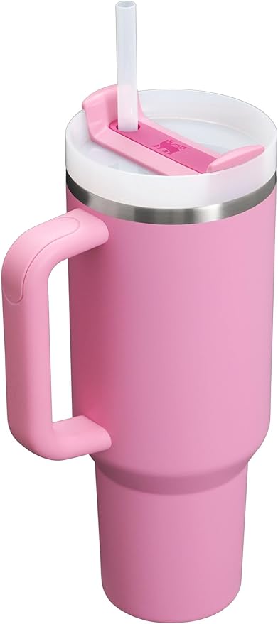 STANLEY Quencher H2.0 Tumbler with Handle and Straw 40 oz | Flowstate 3-Position Lid | Cup Holder Compatible for Travel | Insulated Stainless Steel Cup | BPA-Free | Peony