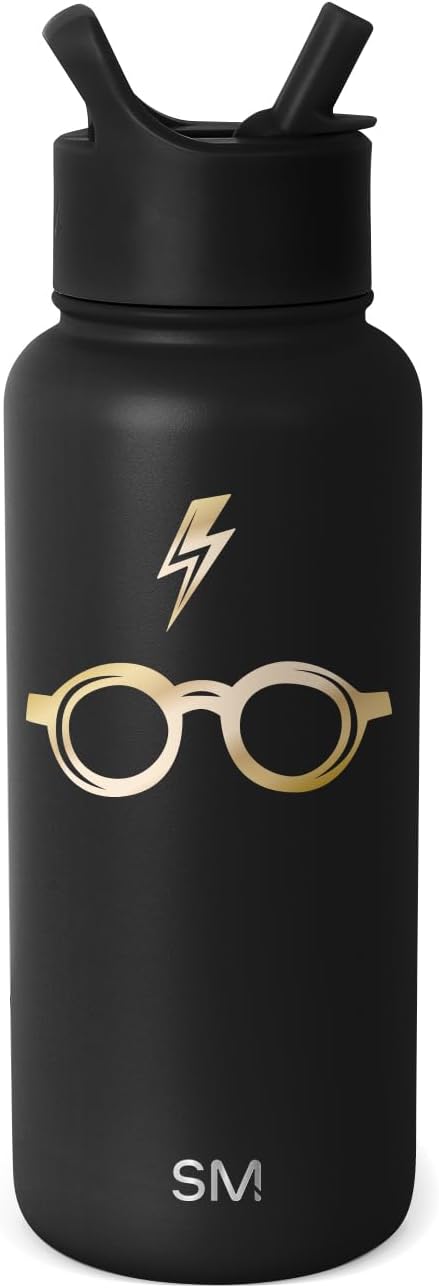 Simple Modern Harry Potter Water Bottle with Straw Lid Insulated Stainless Steel Metal Thermos | Gifts for Women Men Reusable Leak Proof Flask | Summit Collection | 32oz Harry Potter Glasses