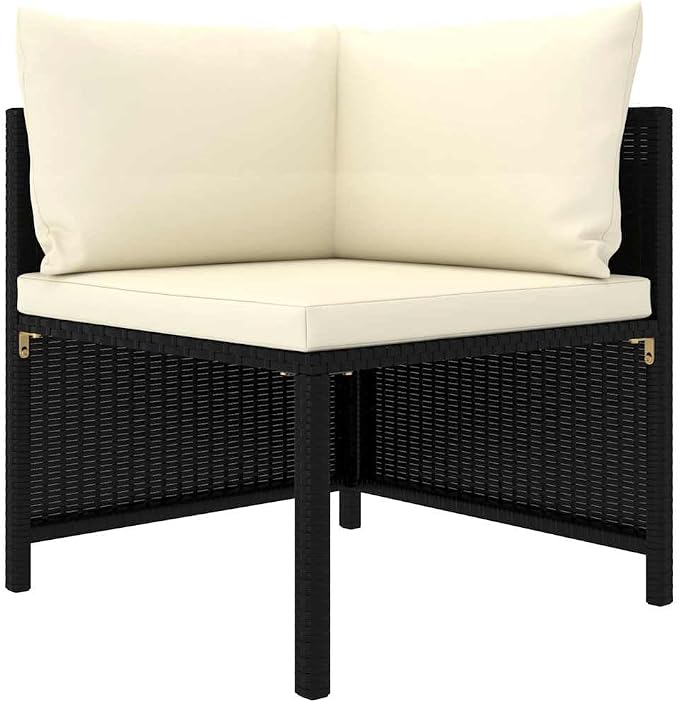 6 Piece Patio Lounge Set with Cushions, Poly Rattan Outdoor Sectional Furniture - Image 3