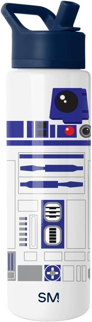 Simple Modern Summit Water Bottle with Straw Lid | Star Wars 30oz Leak Proof Stainless Steel Insulated Cup | Gifts for Him | R2D2