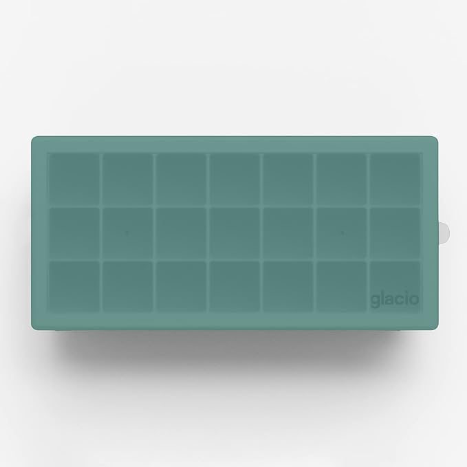 glacio Ice Cube Tray – Small Silicone Molds with Lids, BPA-Free and Flexible for Cocktails and Beverages – Set of 2