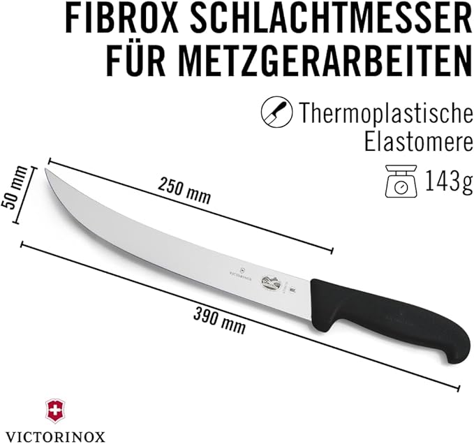 Victorinox Fibrox 10-Inch Curved Breaking Knife, Black Fibrox Handle