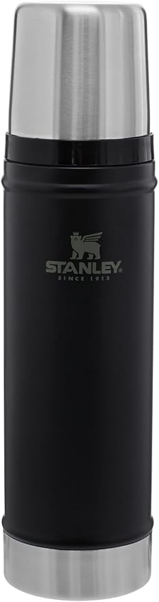 Stanley Classic Legendary Vacuum Bottle 20 oz | Wide Mouth with Leakproof Cup Lid | Keep Drinks Hot or Cold | Packable for Travel | Insulated Stainless Steel Thermal Bottle | BPA-Free | Matte Black
