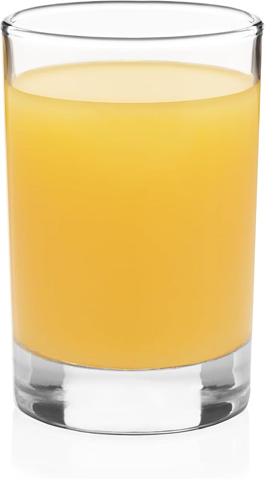Libbey Fruit Juice Glasses, Heavy Base Glasses Drinking Set of 8, Breakfast Juice Cups, Everyday Clear Drinking Glasses for Cold Drinks