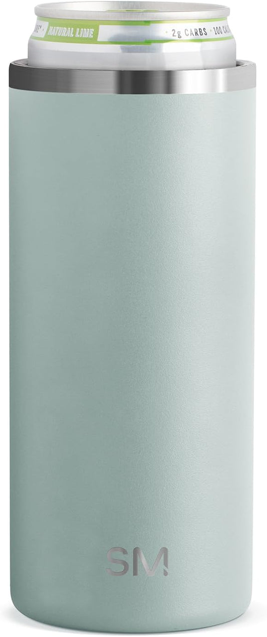 Simple Modern Skinny Can Cooler | Slim Insulated Stainless Steel Drink Sleeve Holder | Insulate Seltzer, Soda, Beer, Energy Drinks | Gift for Women Her | Ranger Collection | Slim 12oz | Sea Glass Sage