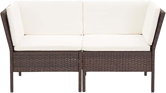 6 Piece Garden Lounge Set, Contemporary Outdoor Patio Furniture Sectional - Image 4
