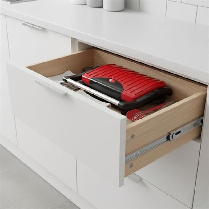 Panini Press - Sandwich Maker with Nonstick Plates - Indoor Countertop Grill for Cooking Burgers, Steak, Grilled Cheese, and More (Red)