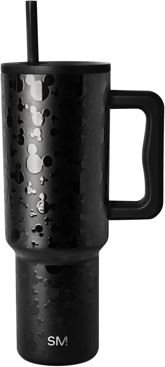 Simple Modern Disney 40 oz Tumbler with Handle and Straw Lid|Insulated Reusable Stainless Steel Water Bottle Travel Mug | Gifts for Women Men Him Her | Trek Collection|40oz| Iconic Mickey(Pack of 12)