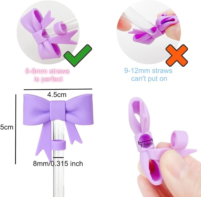 Bow Straw Covers Cap Compatible - Image 2