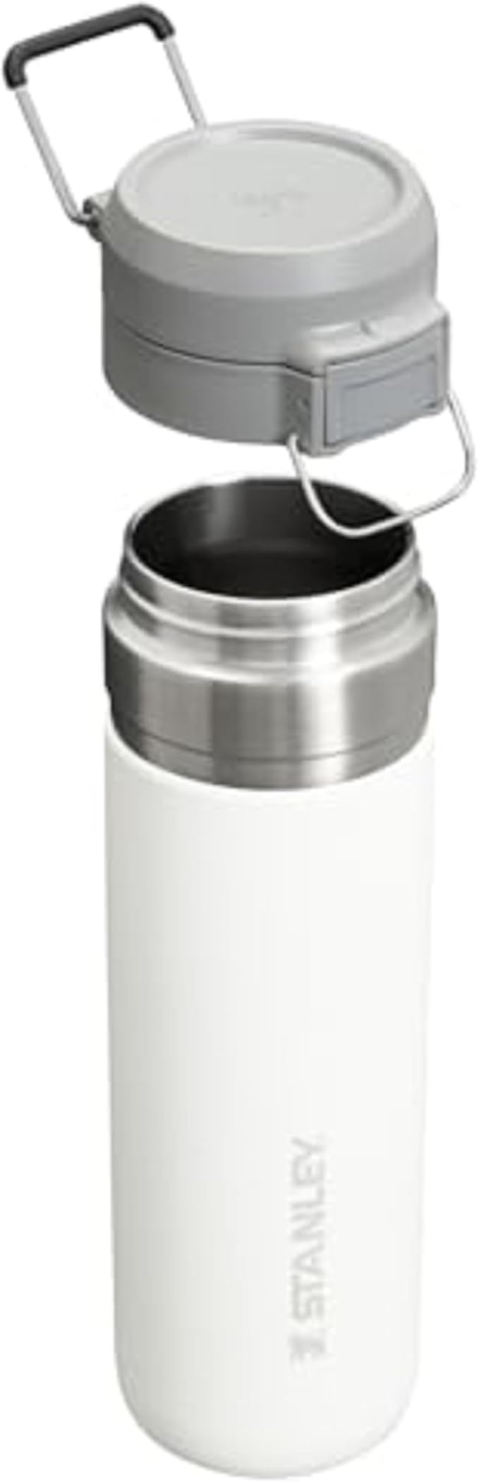 Stanley Quick Flip GO Water Bottle 24 oz | Push Button Lid | Leakproof and Packable for Travel and Sports | Insulated Stainless Steel | BPA-Free | Polar