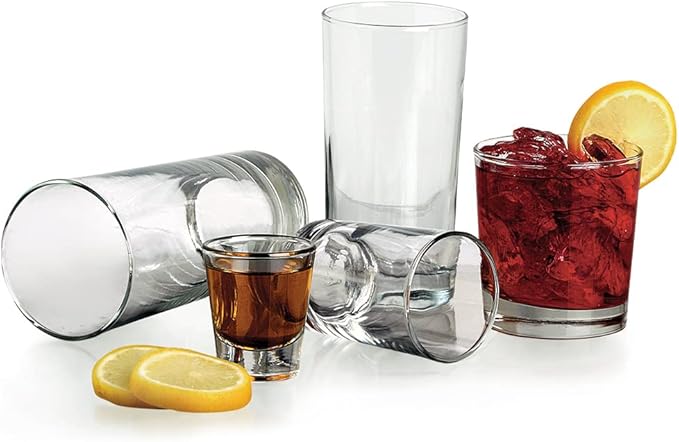 Anchor Hocking Heavy Base Drinking Glasses Set, 12 oz Tumbler Glasses, Set of 12